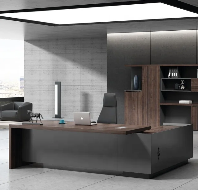 Modern Executive Office Desk Wooden MDF Panel Table for Executives