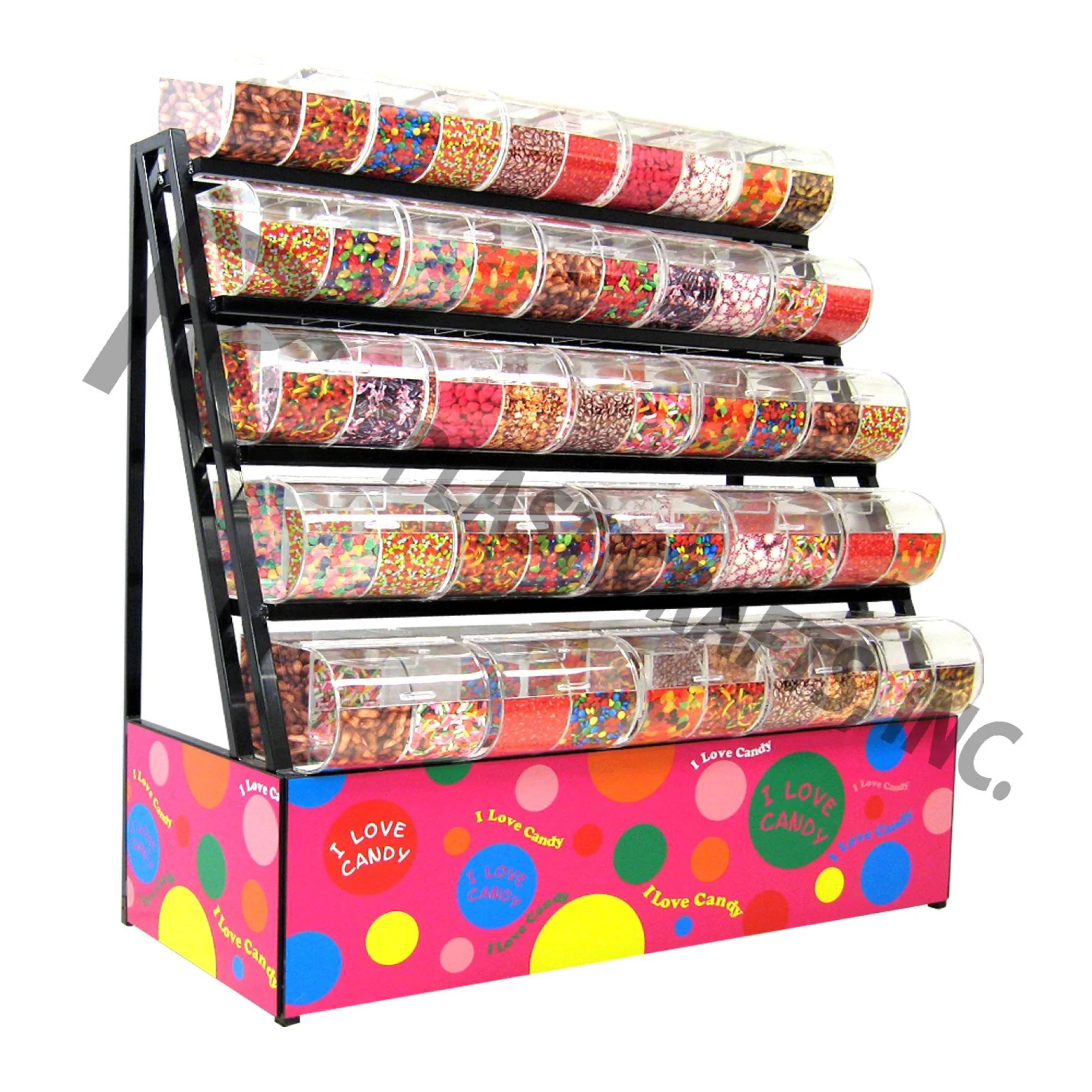 Large Candy Display Rack With Acrylic Bins Nuts Display Racks for Snack Store