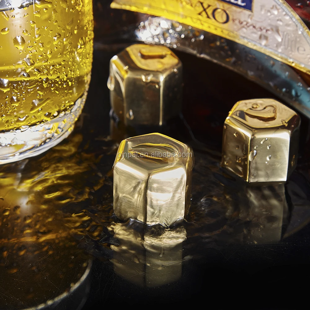 Whiskey Chilling Stones Reusable Wine Hexagonal Stainless Steel Ice