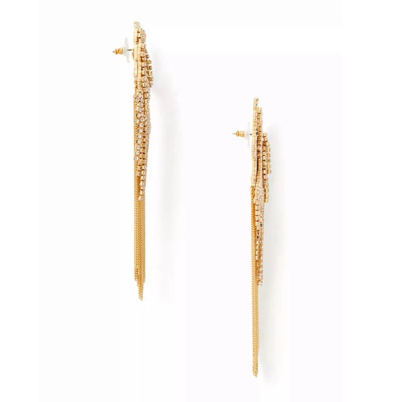 ZA European Creative Handmade Alloy Chain Tassel Horse Drop Long Bohemian Tassel Earrings for Women