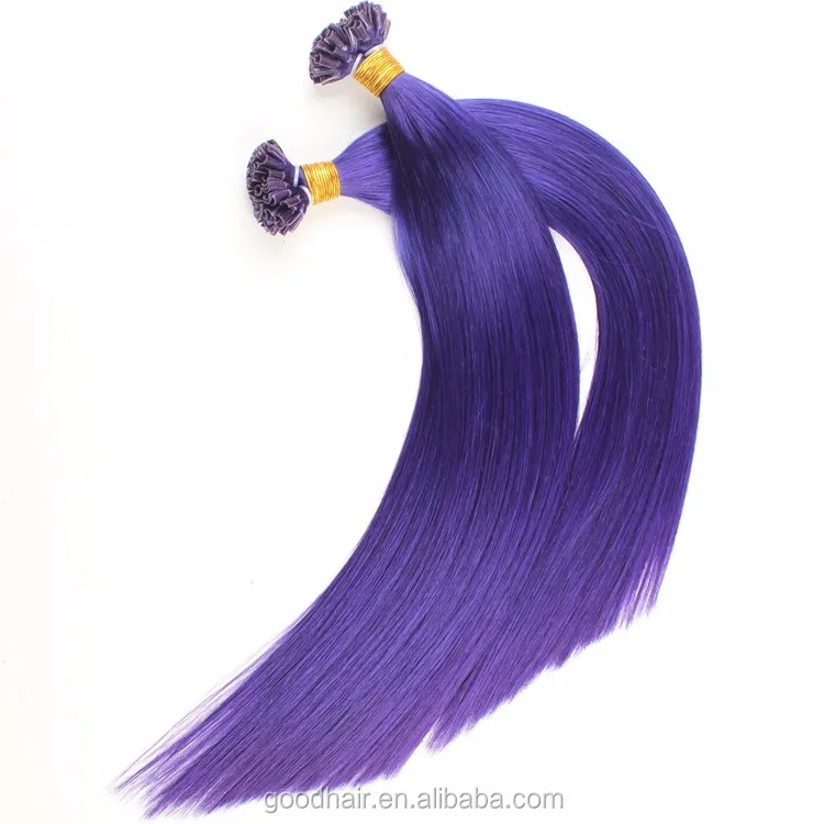 human hair extensions keratin purple