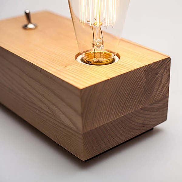 Custom Simple Style Table Lamp for Indoor Decoration High Quality Handmade Natural Wood Table Lamp