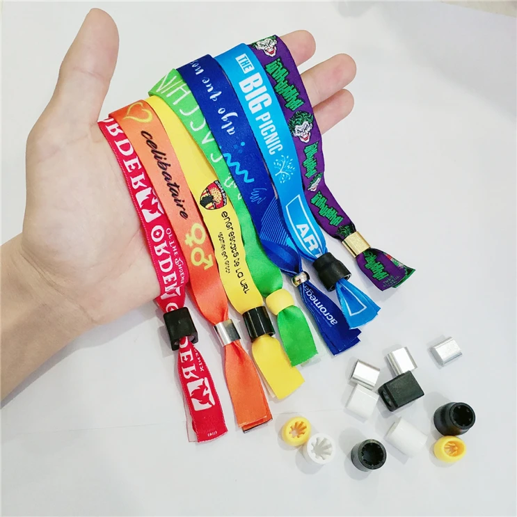 Most Popular Custom logo Print No Minimum Order Concert Cloth Wrist Band Customized Wristbands