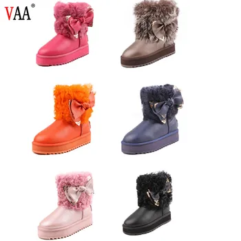 free samples new design winter snow boots children genuine leather sheepskin boots girl kids snow shoes