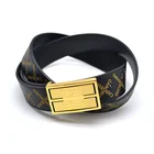 Leather Luxury Gold Stainless Steel Belt Buckle Custom Laser Logo Fashion Genuine Leather Belts Men With High Quality