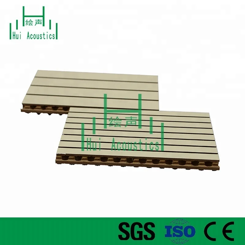 Wooden Groovy Acoustical Ceiling Panel Grooved Panels MDF Board Wooden Grooved Sound Absorption Panels