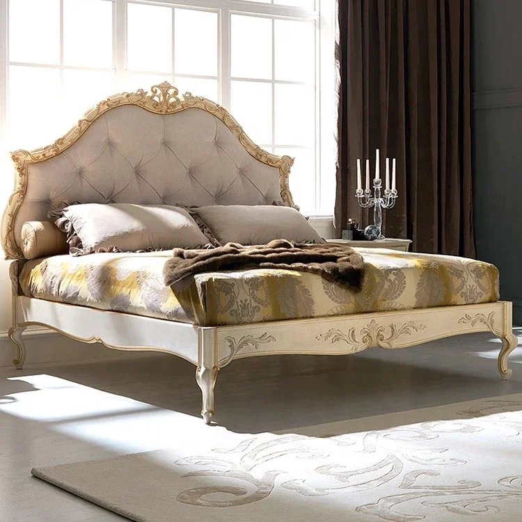 Antique French Style Bedroom Furniture Gold Leaf King Size Bed Buy