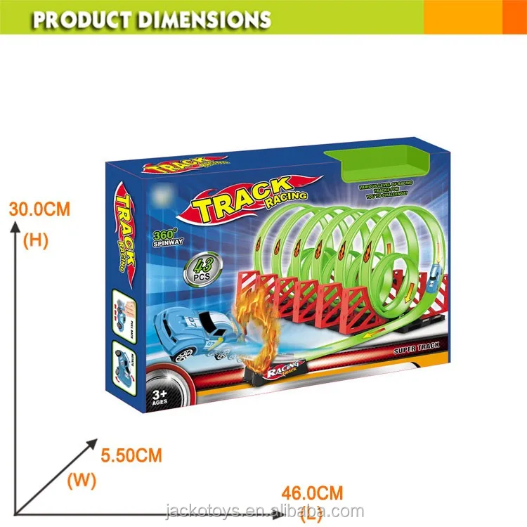 Hot 360 Degree Spin Track Pull Back Race Car Track Racing Set Toys