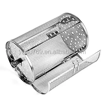BBQ Charcoal Oven Basket Grill Rotating Heat Resistant Non-Stick Stainless Steel Rotisserie Trays Kit Hexagon Hole Corrosion