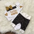 2016 ins baby girl boy clothing set cotton long sleeve T shirt pants caps 3pcs Infant