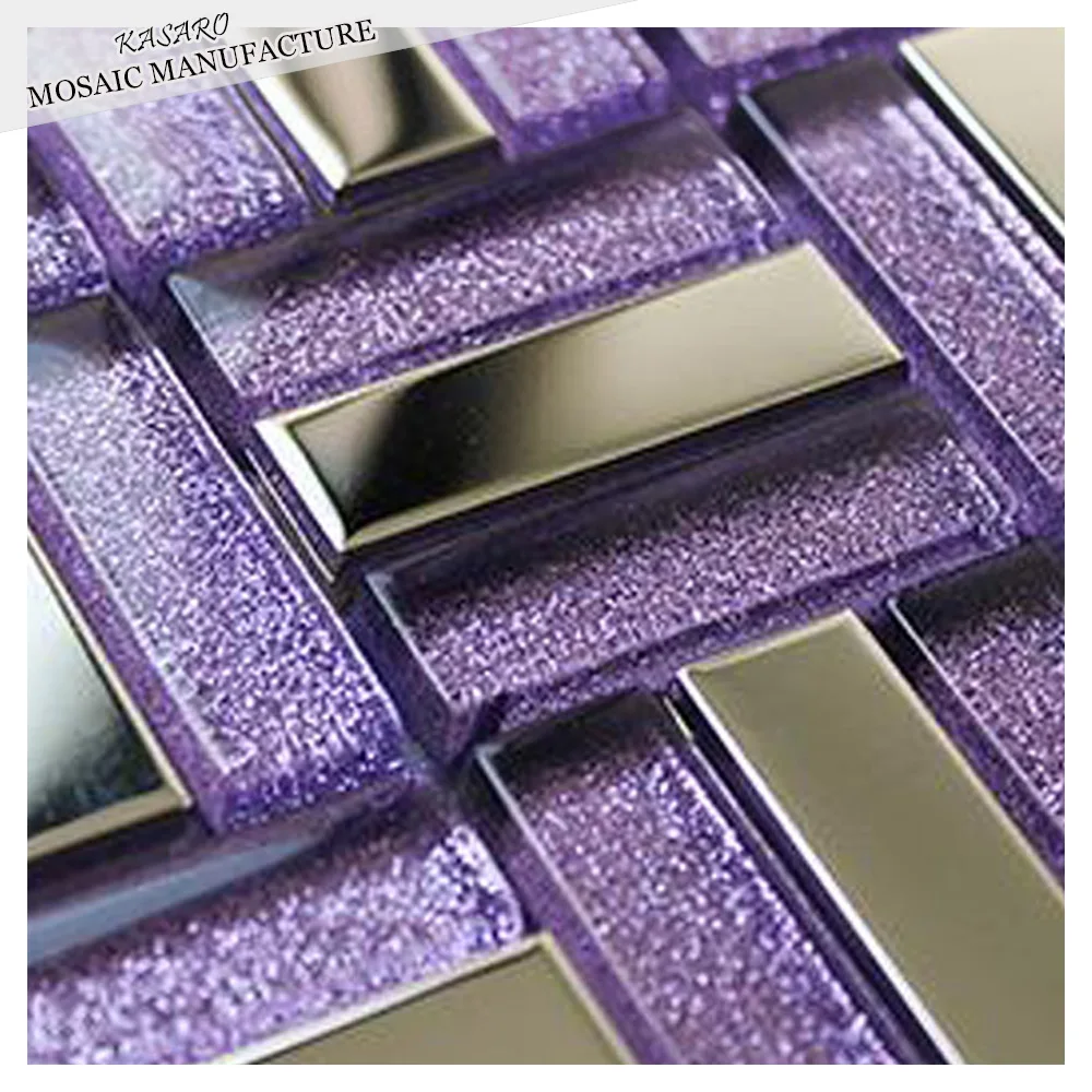Purple Glitter Crystal Glass Mosaic Tile Buy Glitter Crystal Glass Mosaic Tile