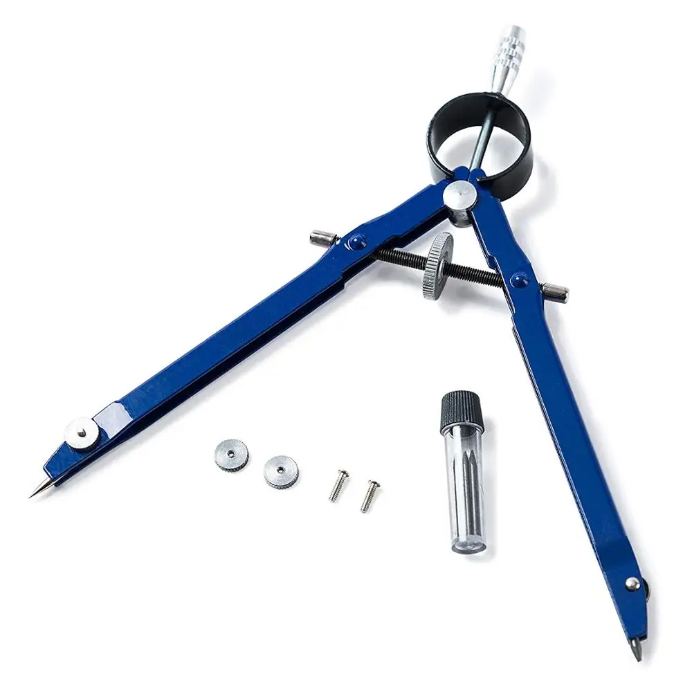 Профессиональный Металлический математический геометрический компас, точный школьный компас с свинцовым стержнем