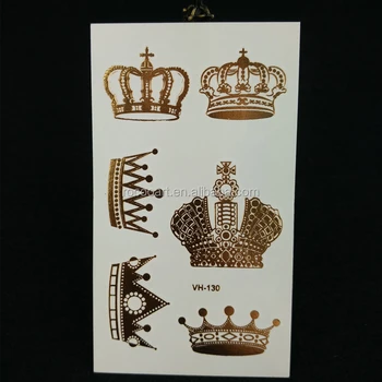 Latest metallic gold crown queen jewelry glitter tattoo kit tattoo