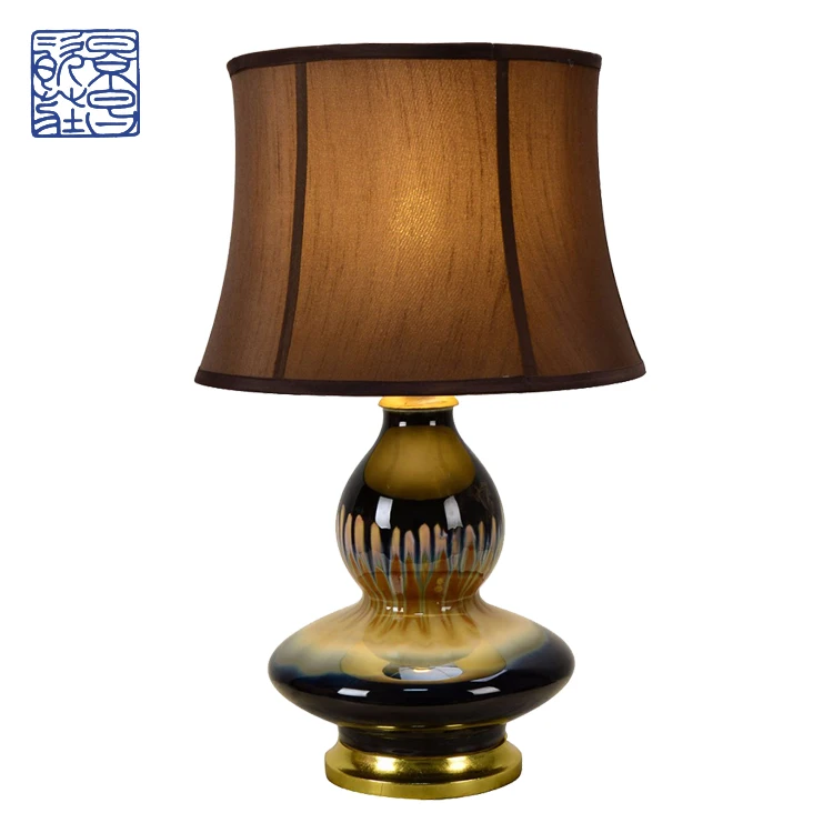 Stylish Gourd Appearance School Ceramics Table Lamp Parts