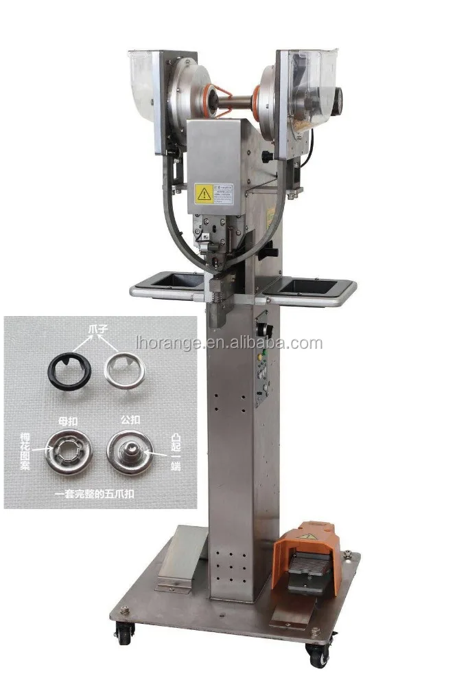 Automatic Plastic Snap Fastener Button Attaching Machine for Setting Jeans Buttons