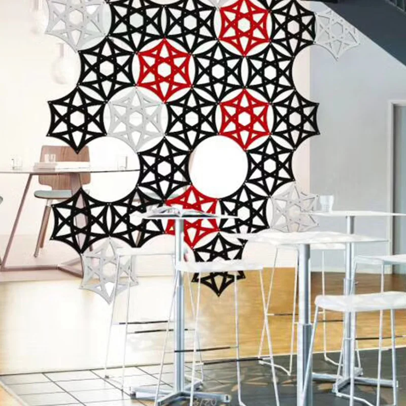 
 2019 pet 100 полиэстер огнестойкая ткань 3d форма декоративные настенные панели  