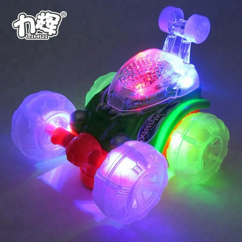 Cool B/O Led Music Stunt Track Car Toy For Children