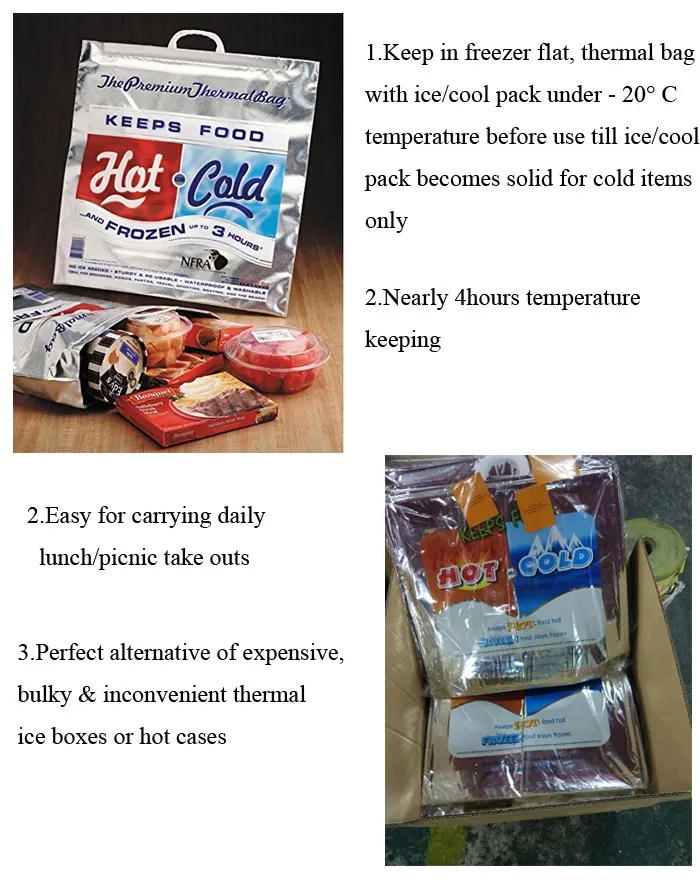 Lunch Bag Cold Drink Portable Thermal Bag Food Delivery Tote Insulation