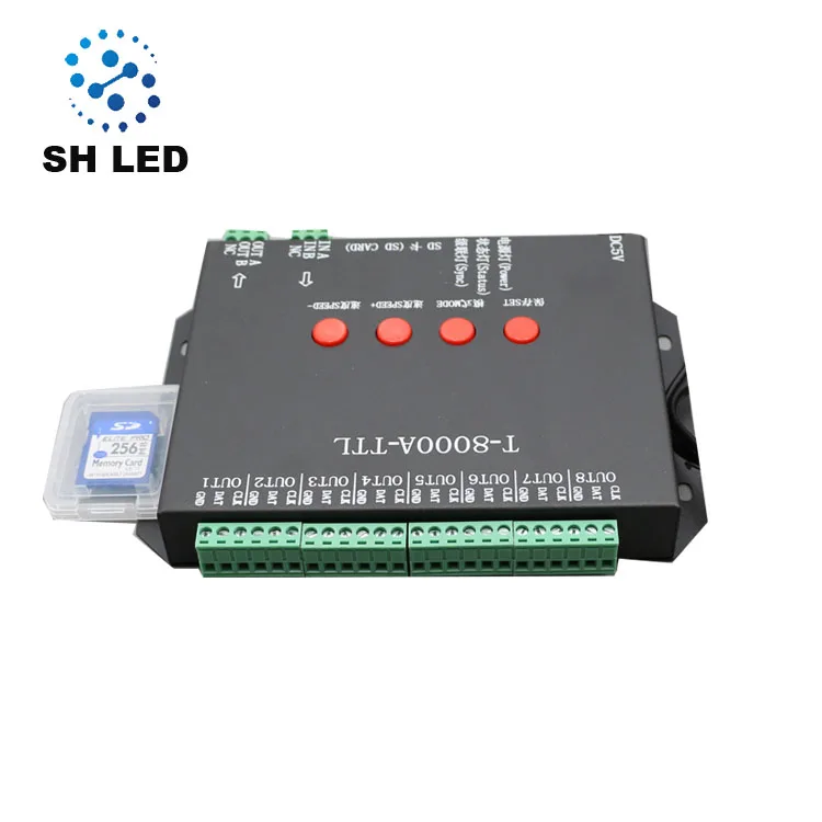 Wholesale Custom Full Color SD Card T-8000A Programmable Led Pixel Dmx 512 Controller Software for Lighting