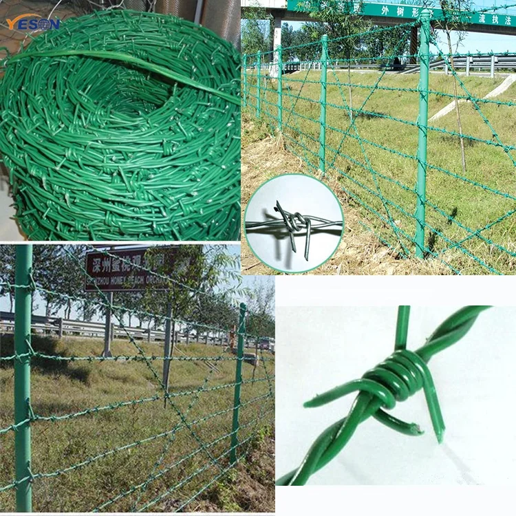 Cheap Plastic Barb Wire Fence Bulk PVC Coated Barbed Wire in Sri Lanka