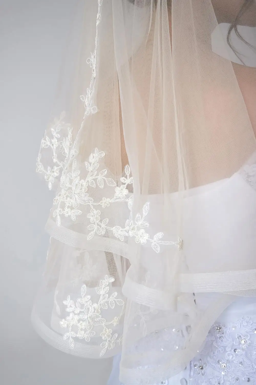 Двухслойная кружевная Свадебная Фата Тюль свадебная фата