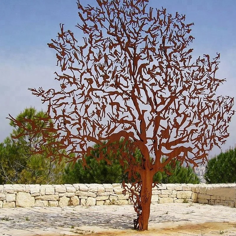 Petit arbre de vie 28 cm de haut à poser en fer rouillé