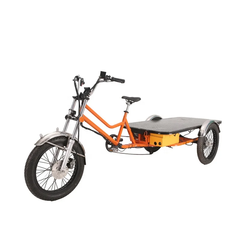 3 Wheel Electric Assist Cargo Super Model E Bikeflatbed Drift Reverse