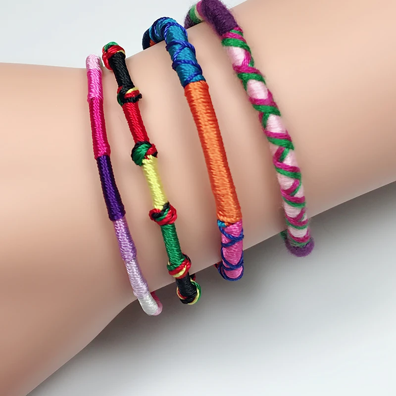 Set of 4 Silk Thread Bracelets with Kundan Style Stone  BANGLES BY LESHYA