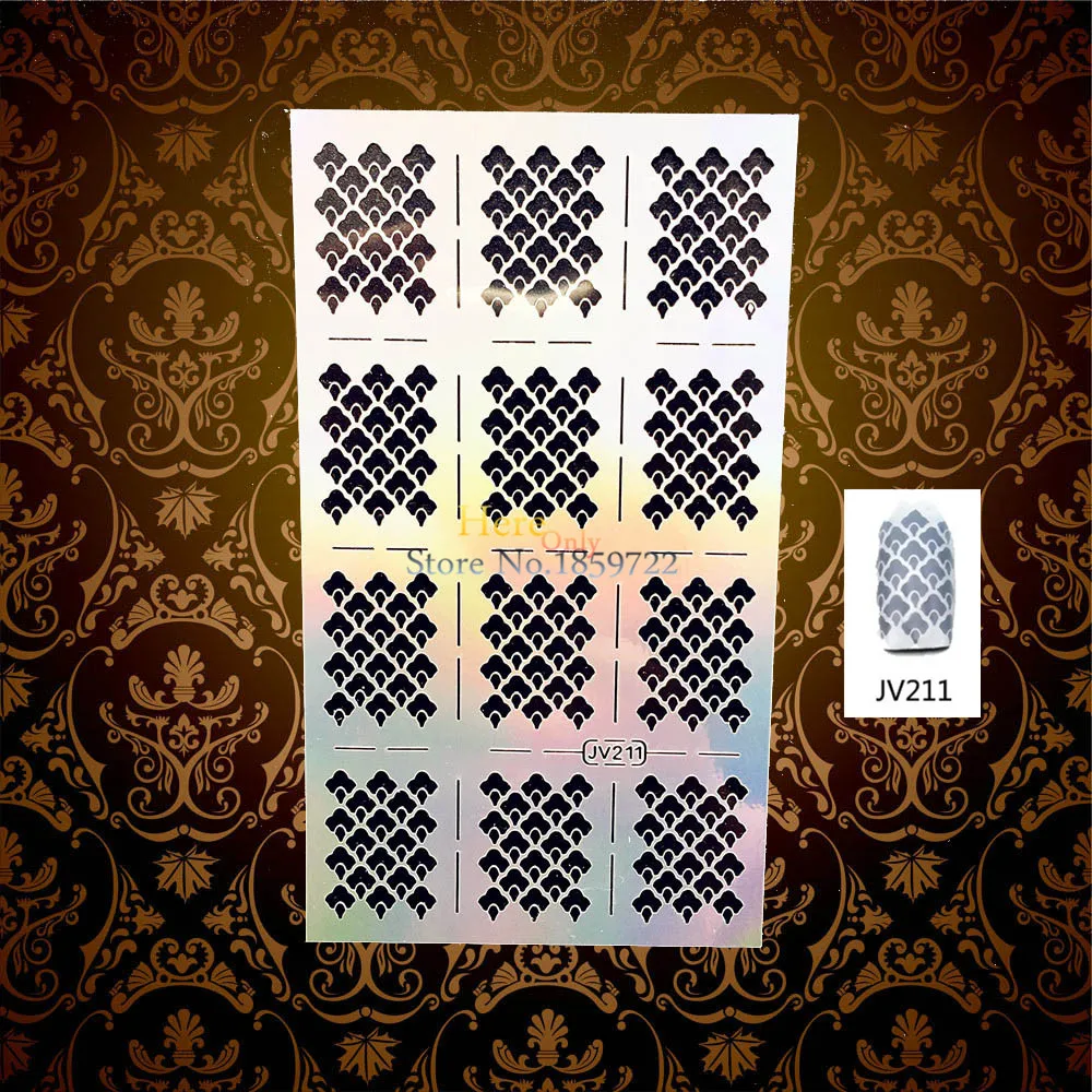 1PC Unique Flash Nail Vinyls Stencil Stickers Nail Polish Painting Tools HJV211 Airbrush Tip Guide Manicure