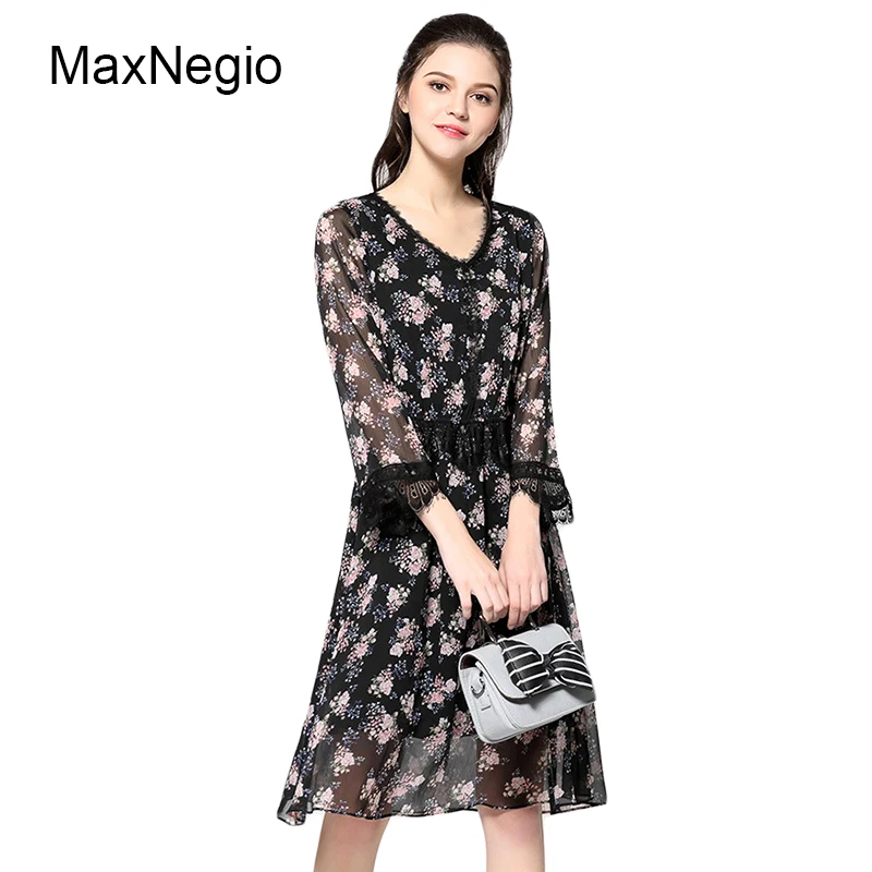 Maxnegio 2018 Nuevo Modelo Vestidos De Encaje De Gasa Más El Tamaño  Elegante Floral Impresión Mujer Verano Vestido - Buy Mujeres Gordas Vestido  Product on 