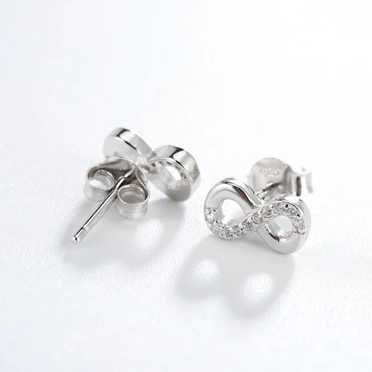 POLIVA 925 Sterling Silver Fine Stud Earrings Big Circle Hoop Huggie Pave Cubic Zirconia Fashion Jewelry Wholesale China-Plain