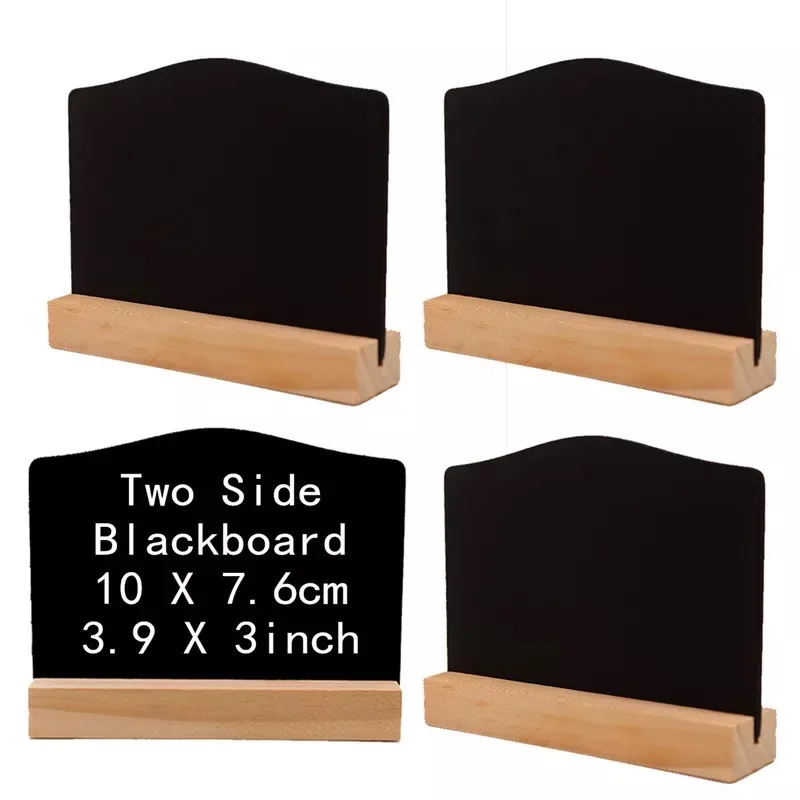 Double Sides Mini Chalkboard Signs with Removable Wood Base Stands