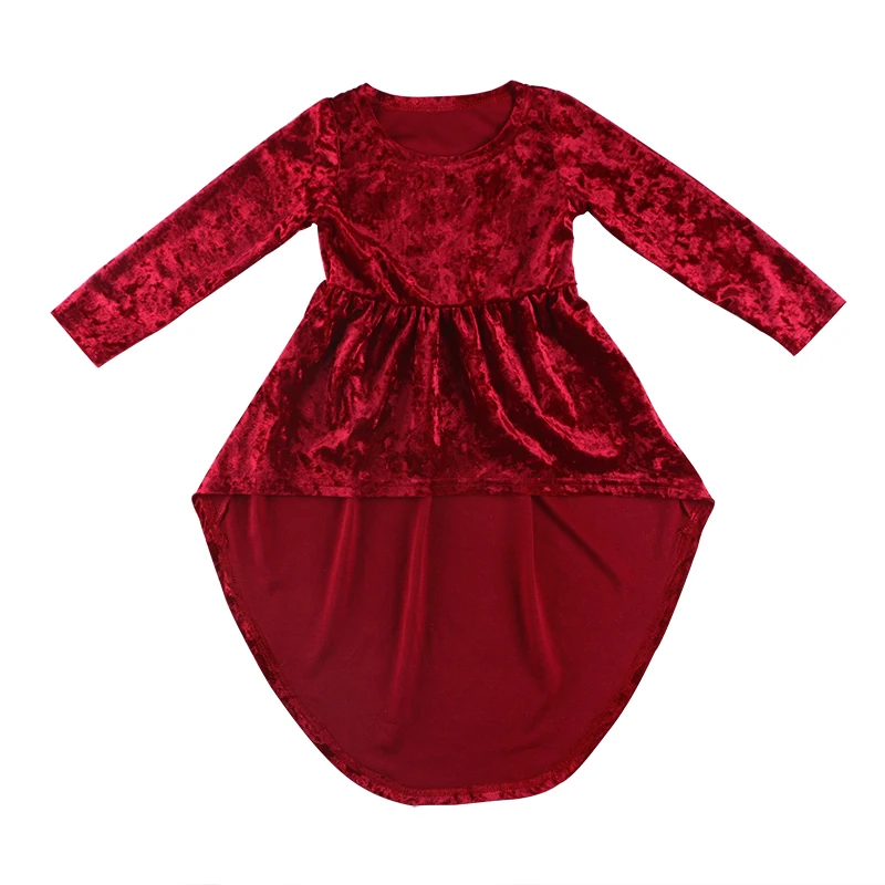 Burgundy Velvet Long Sleeve Girl One Piece Dress Latest Kids Clothing Girls Party Dresses Buy Girls Party Dresses Kids Clothing Girl One Piece Dress Latest Product On Alibaba Com