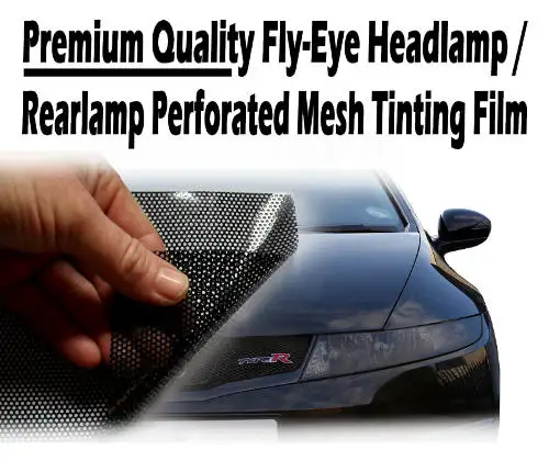 Premium Fly Eye Tint Perforated Mesh Film Headlight Tints ROAD