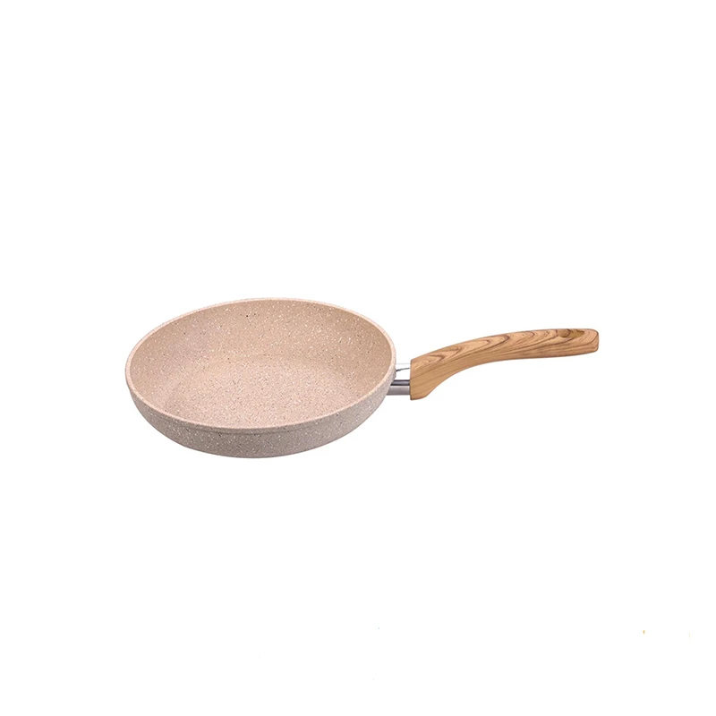 Parini Masterclass Premium Cookware Marble Pink Cookware Set Wooden Handle
