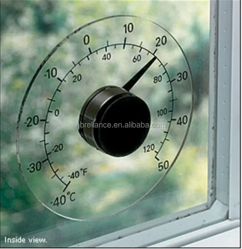4.5inch clear bimetal outdoor window thermometer