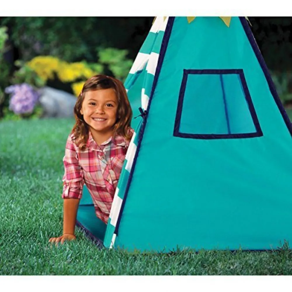 Discovery Kids Turquoise Adventure Teepee Tent Inflatable Sports Toy Playhouse for Girls Kids Play for Babies