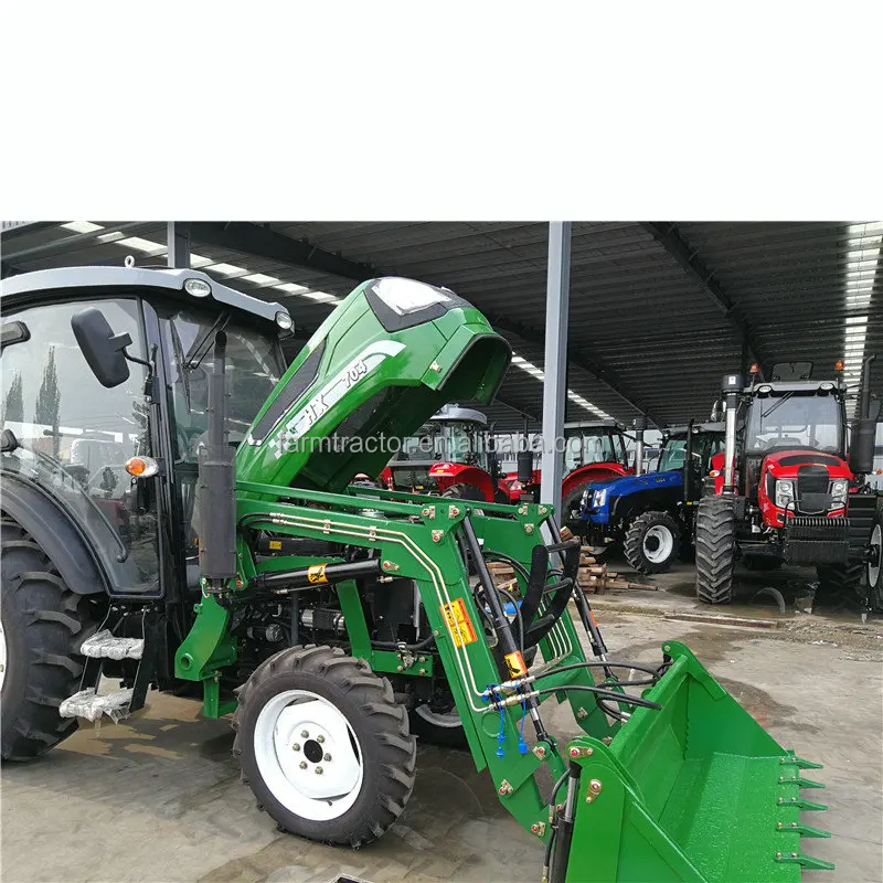 ファクトリー製50hp 60hp 70hp 4WD農業トラクター フロントローダー付き