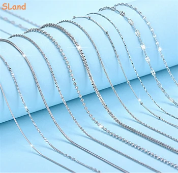 SLand Jewelry Manufacturer wholesale Nickel Free Rhodium/white gold plated 925 sterling silver bulk necklace chains for women