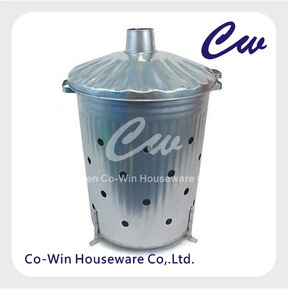 
 75 л литровый Гальванизированный металлический садовый мусорный контейнер  