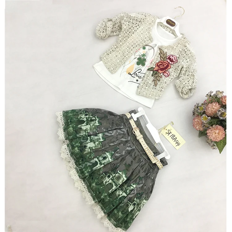 Новый дизайн, популярный вечерние с кружевным топом для девочек