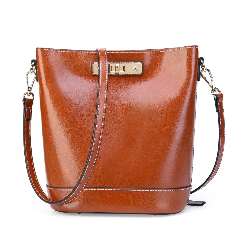 Fashion Branding Ali baba wholesale brown Genuine women Leather Handbag