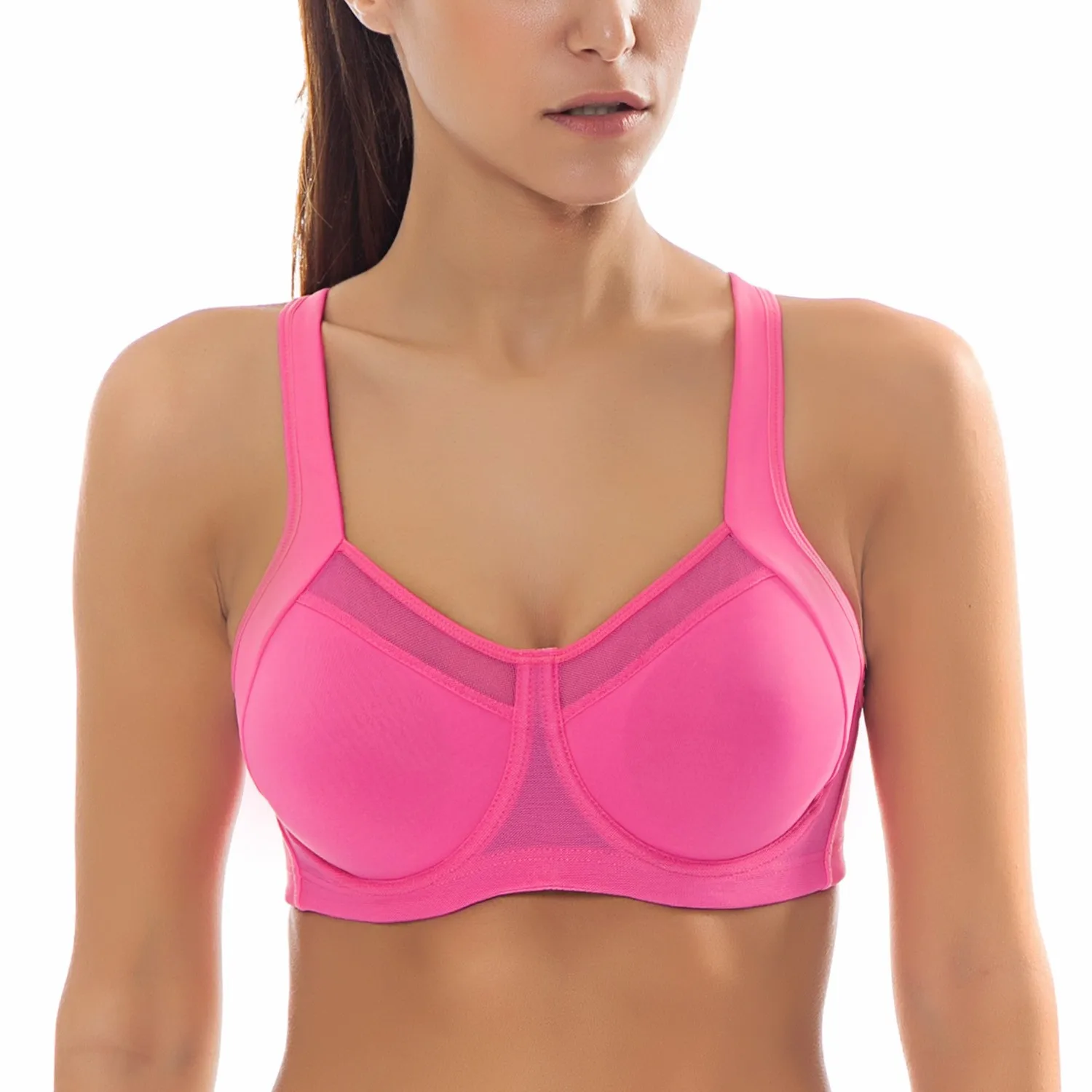 Womens High Impact Underwire Non Padded Powerback Support Sports Bra Sms F A S H I O N 1061