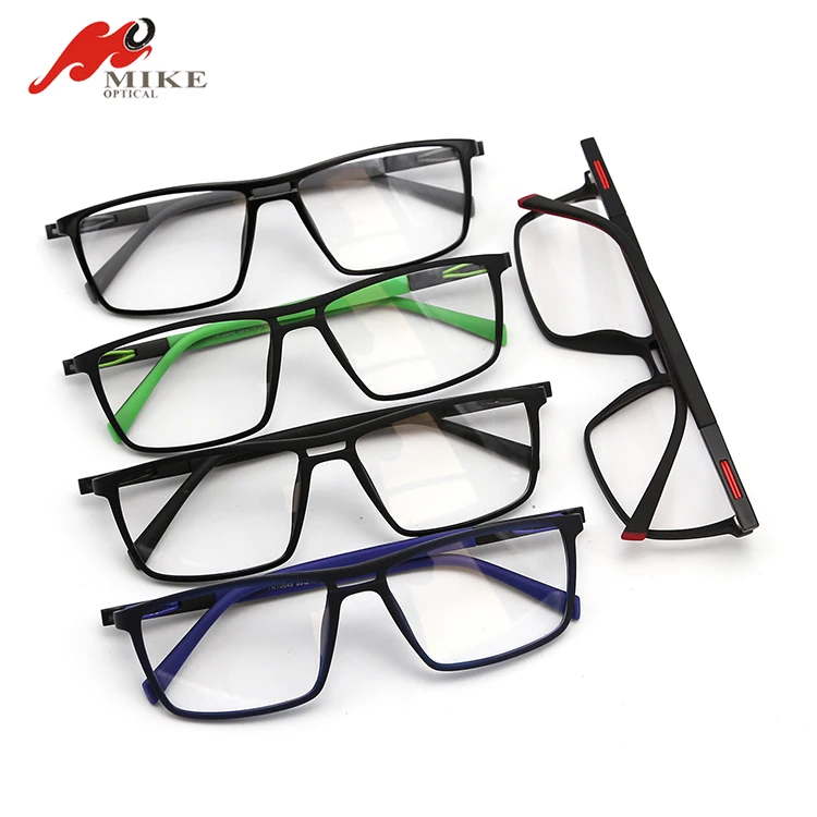 Lightest Tr90 Glasses Plastic Frame with Slim Temples Double Bridge Eyewear for Men