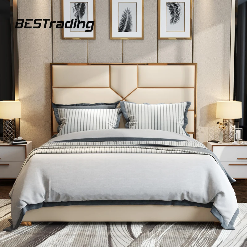 Luxury New Model Bed Bedroom Suite Queen Size Home Furniture Soft Bed