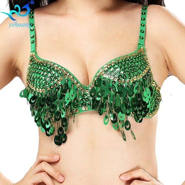 Generic Women Belly Dance Sequin Beaded Bra Top Samba Dance Costume Show  Green @ Best Price Online