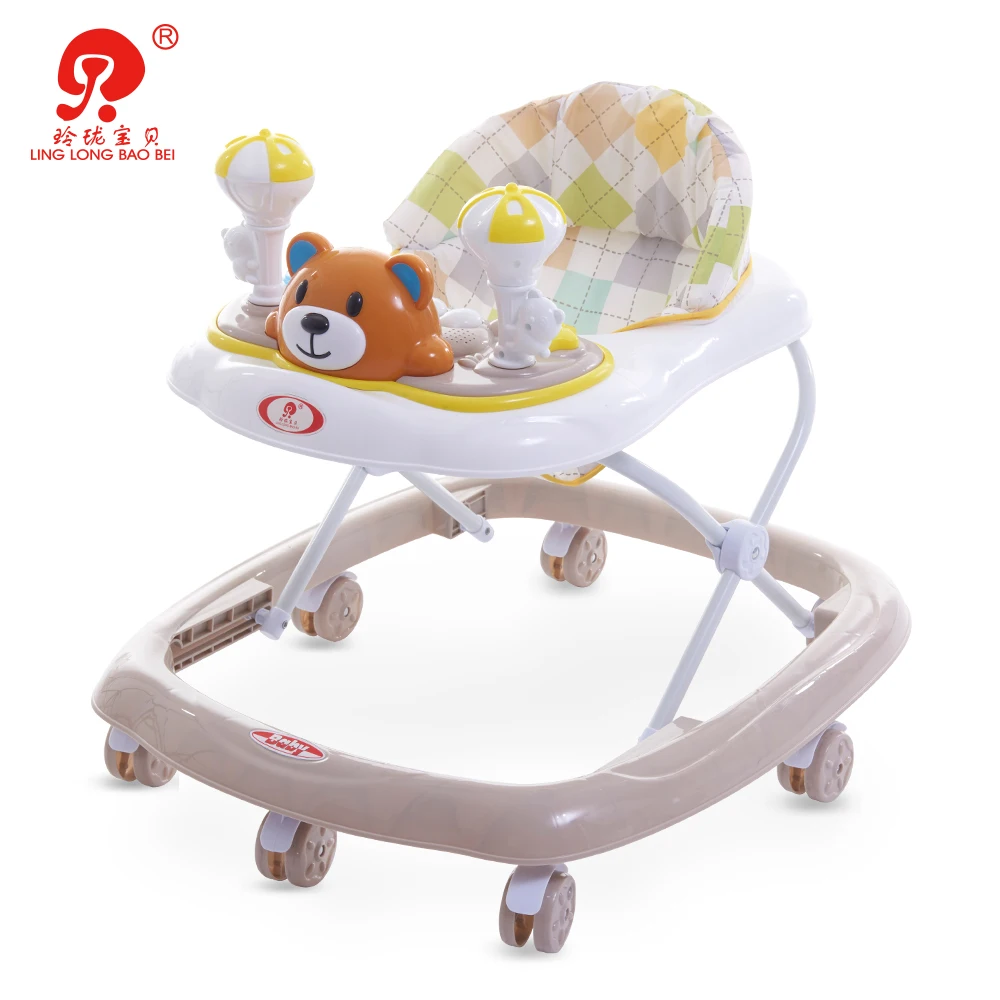China Kids Learn to Walk Cartoon Walking Toy Chair Musical Baby Walker with Stopper for Children