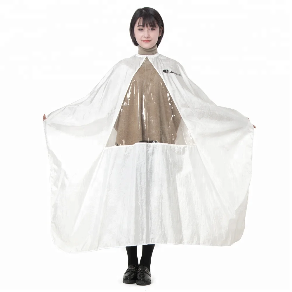 Парикмахерское платье для стрижки прозрачная накидка из ПВХ с окошком просмотра текста салонная