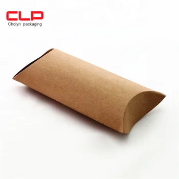 Cholyn Eco Friendly Custom Kraft Paper gift brown Pillow packaging boxes for favors