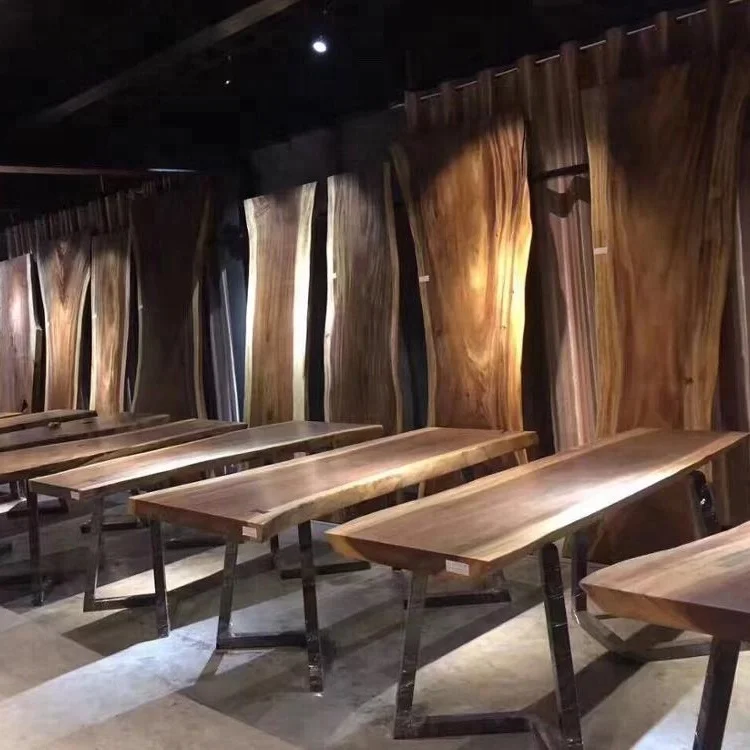 High Quality  Simple Style Solid Wood Fashionable Design Dining Table Natural Wood Slab